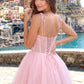 Stunning Homecoming Dress Spaghetti Strap Applique Sequins A-Line Back to School Outfits Party Dress D7904