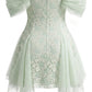 Stunning Homecoming Dress Off the Shoulder Flower Beading Lace Tulle Back to School Outfits Party Dress D7909