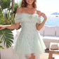 Stunning Homecoming Dress Off the Shoulder Flower Beading Lace Tulle Back to School Outfits Party Dress D7909