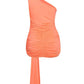 Fashionable Homecoming Dress One Shoulder Pleated Flower Soutache Back to School Outfits Party Dress D7891