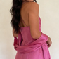 Fuchsia Spaghetti Straps A-Line Vintage Party Dress Birthday Outfits, MD7947