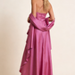 Fuchsia Spaghetti Straps A-Line Vintage Party Dress Birthday Outfits, MD7947