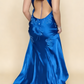 Fuchsia V Neck Sheath Vintage Long Evening Party Dress MD7471