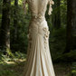 Gorgeous Straps A-Line V Neck Floral Wedding Dress Formal Evening Gown, D421