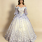 Gorgeous Off Shoulder A-Line Ombre Appliques Evening Gowns Birthday Ball Gowns, D1151