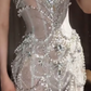 Wunderschönes Sweetheart Meerjungfrau Perlen verziertes langes Partykleid Brautkleid, D778