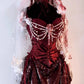 Gothic Burgundy Straps A-Line Sequins Vintage Long Evening Party Dress, D922