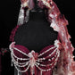 Gothic Burgundy Straps A-Line Sequins Vintage Long Evening Party Dress, D922