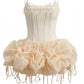 Stunning Homecoming Dress Halter Lace Tulle Pleated Bowknot Back to School Outfits Party Dress D7915