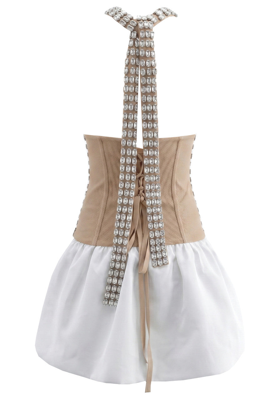 Stunning Homecoming Dress Halter Rinestone A-Line Back to School Outfits Party Dress D7897