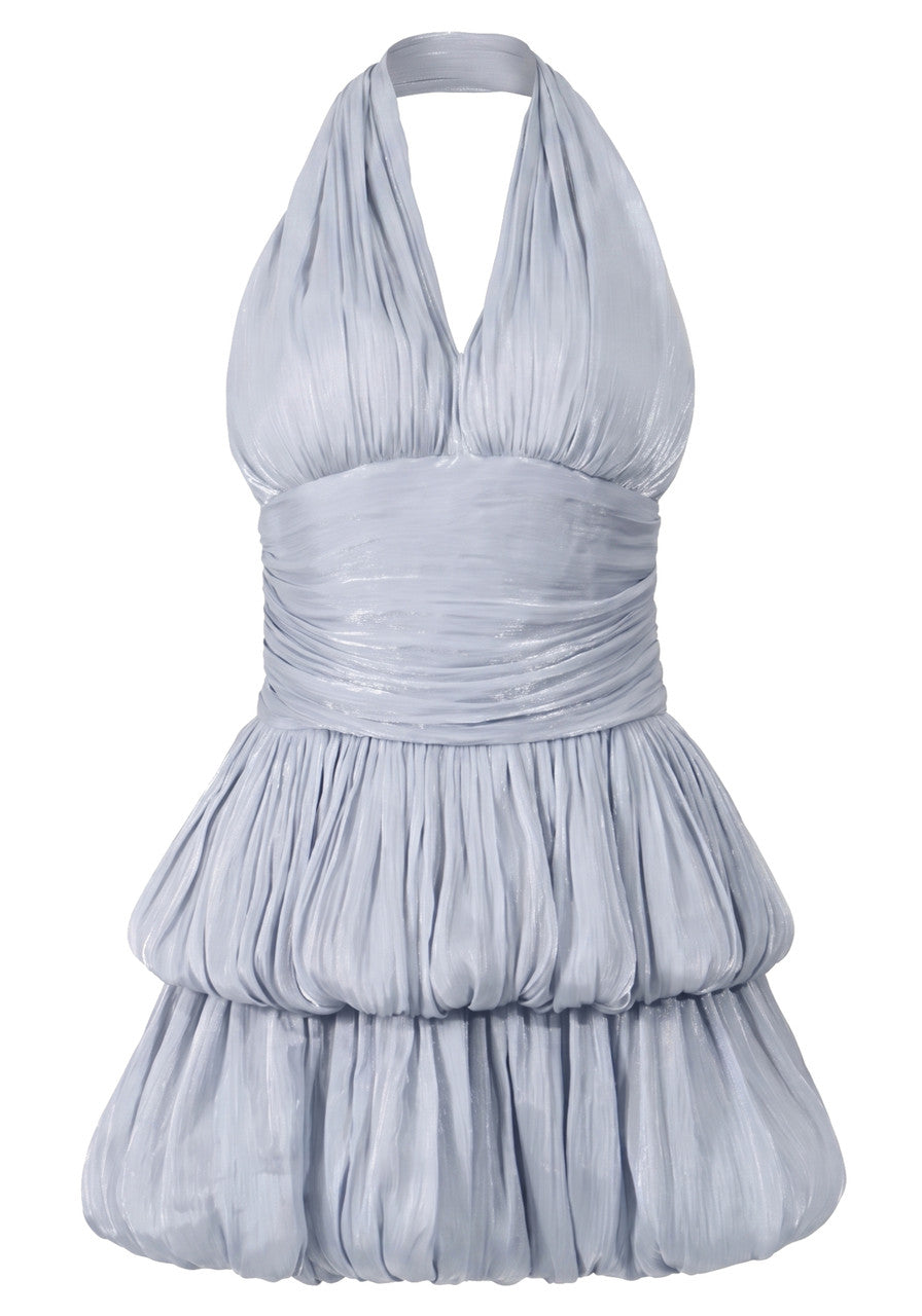 Fashionable Homecoming Dress Halter Pleated Cascade A-Line Back to School Outfits Party Dress D7890