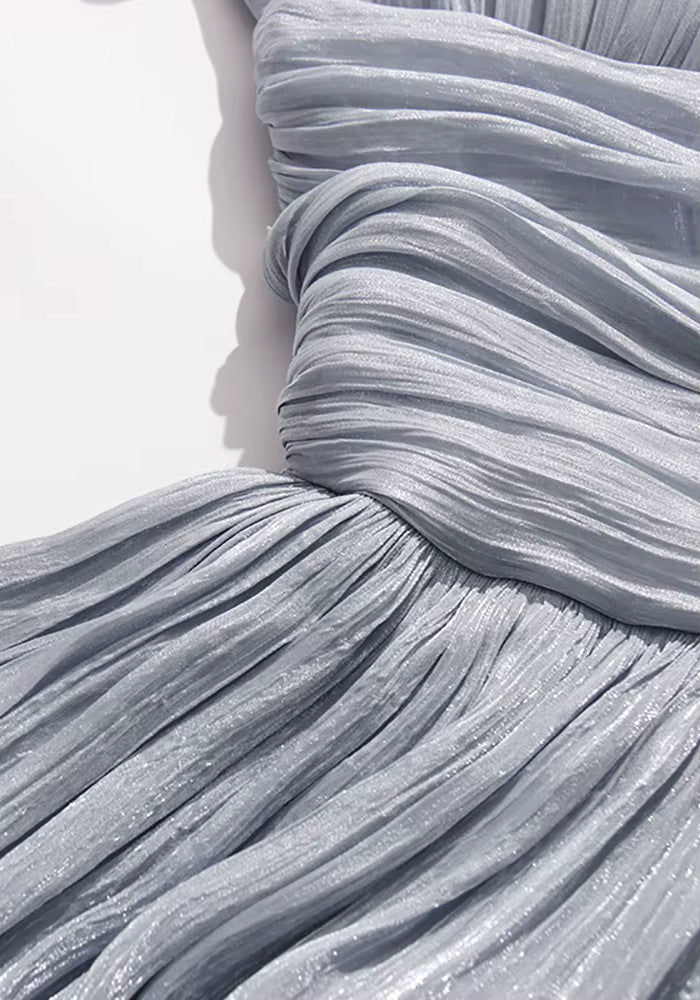 Fashionable Homecoming Dress Halter Pleated Cascade A-Line Back to School Outfits Party Dress D7890