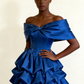 Robe de soirée courte plissée à bretelles spaghetti, tenue de soirée d'anniversaire, robe de cocktail D3339