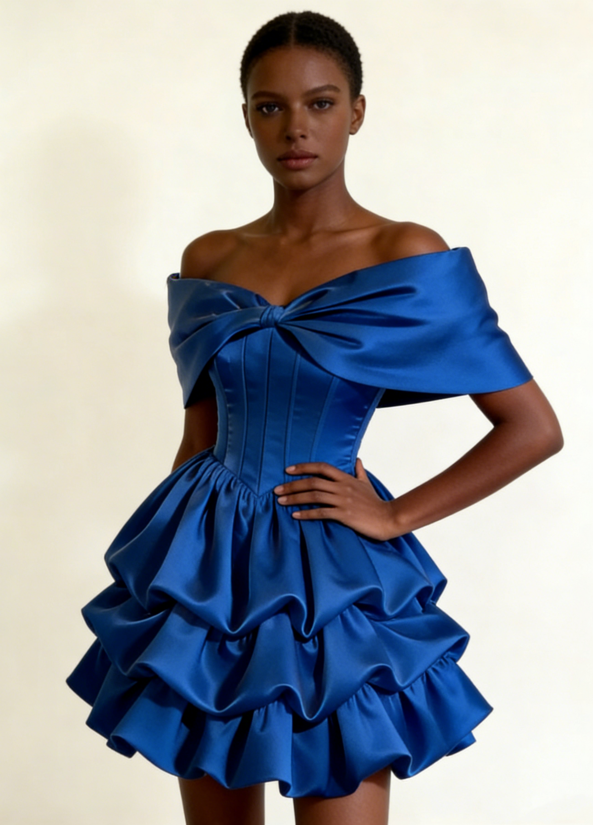 Robe de soirée courte plissée à bretelles spaghetti, tenue de soirée d'anniversaire, robe de cocktail D3339