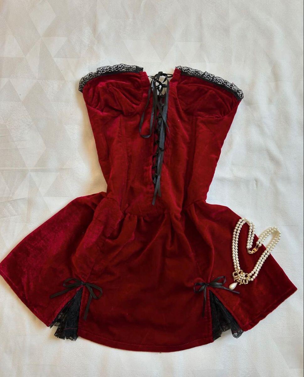 Cute Burgundy A Line Strapless Velvet Short Homecoming Dress D7985