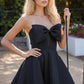 Fashionable Homecoming Dress Strapless Bowknot Rinestone Back to School Outfits Party Dress D7843