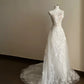 Romantic White Tulle Wedding Dress Sweetheart A-Line Floral Appliques Garden Wedding Dress L105