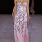 Pretty Purple Sheath Spaghetti Strap Rhinestone Appliques Lace Tulle Dress Prom Evening Dress L134