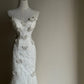 Fairy White Tulle Wedding Dress Strapless Mermaid Butterfly Appliques Lace Garden Wedding Dress L141