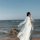 Chic White A-Line Dress Off-The-Shoulder Embroidery Beaded Satin Dress Prom Evening Dress L147