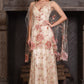 Pretty Cream A-Line Spaghetti Strap Lace Floral Embroidery Tulle Prom Evening Dress L165