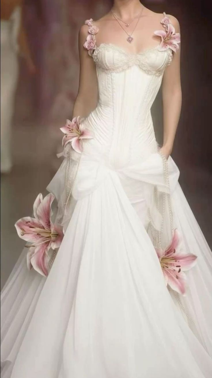 Fairy White A-Line Sweetheart Handmade Flowers Lace Corset Tulle Dress Prom Evening Dress L166