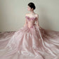 Sweet Pink Ball Gown Strapless Handmade Flowers Bow Organza Dress Quinceanera Dress 16 L175