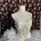 Fairy Ivory Ball Gown Spaghetti Strap Floral Appliques Rhinestone Organza Dress Prom Quinceanera Dress L18