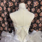 Fairy Ivory Ball Gown Spaghetti Strap Floral Appliques Rhinestone Organza Dress Prom Quinceanera Dress L18