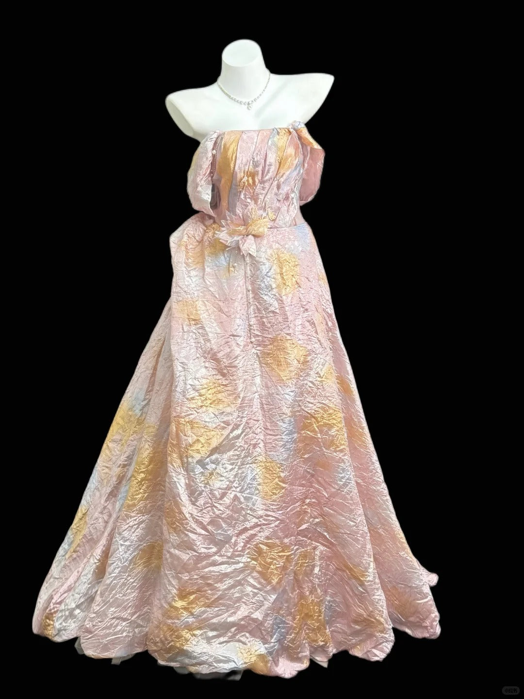Fairy Pink A-Line Off-The-Shoulder Handmade Flower Ruched Taffeta Dress Prom Evening Dress L180