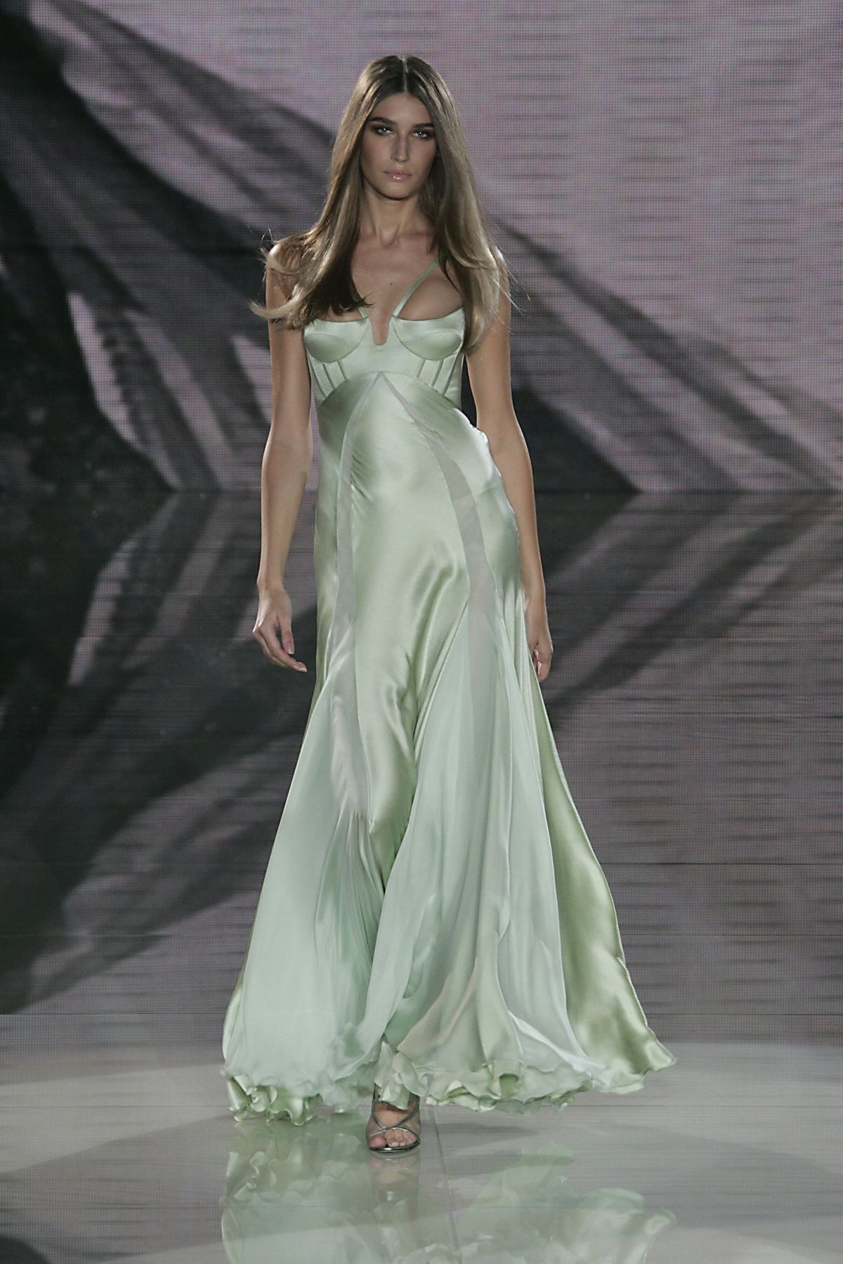 Feminine Soft Green Mermaid Sweetheart Cutout Corset Satin Dress Prom Evening Dress L187