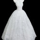Gorgeous White Ball Gown Strapless Appliques Embroidery Beaded Tulle Dress Quinceanera Dress 16 L206