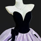 Sweet Purple Ball Gown Sweetheart Bow Waterfall Draped Satin Dress Quinceanera Dress 16 L207