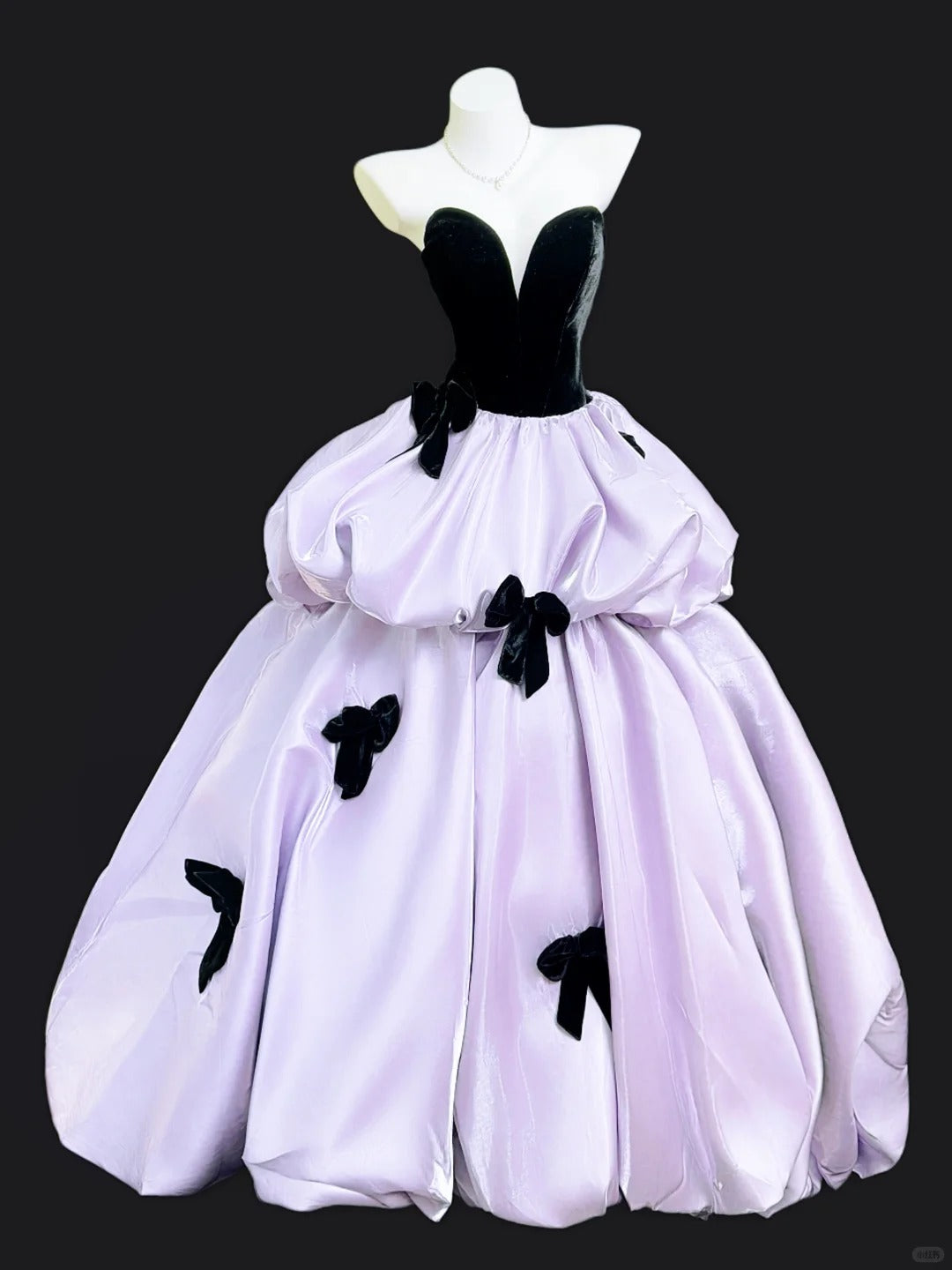 Sweet Purple Ball Gown Sweetheart Bow Waterfall Draped Satin Dress Quinceanera Dress 16 L207