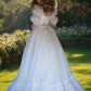 Princess White Ball Gown Square Puff Sleeves Basque Waist Corset Tulle Dress Quinceanera Dress 16 L210