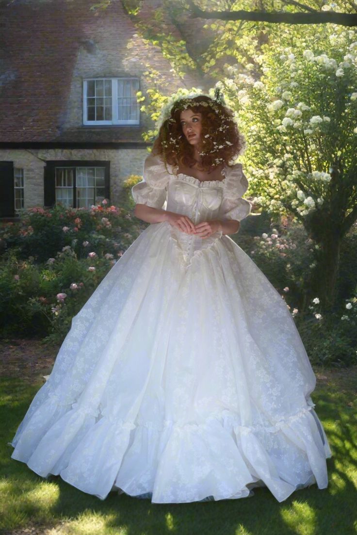 Princess White Ball Gown Square Puff Sleeves Basque Waist Corset Tulle Dress Quinceanera Dress 16 L210