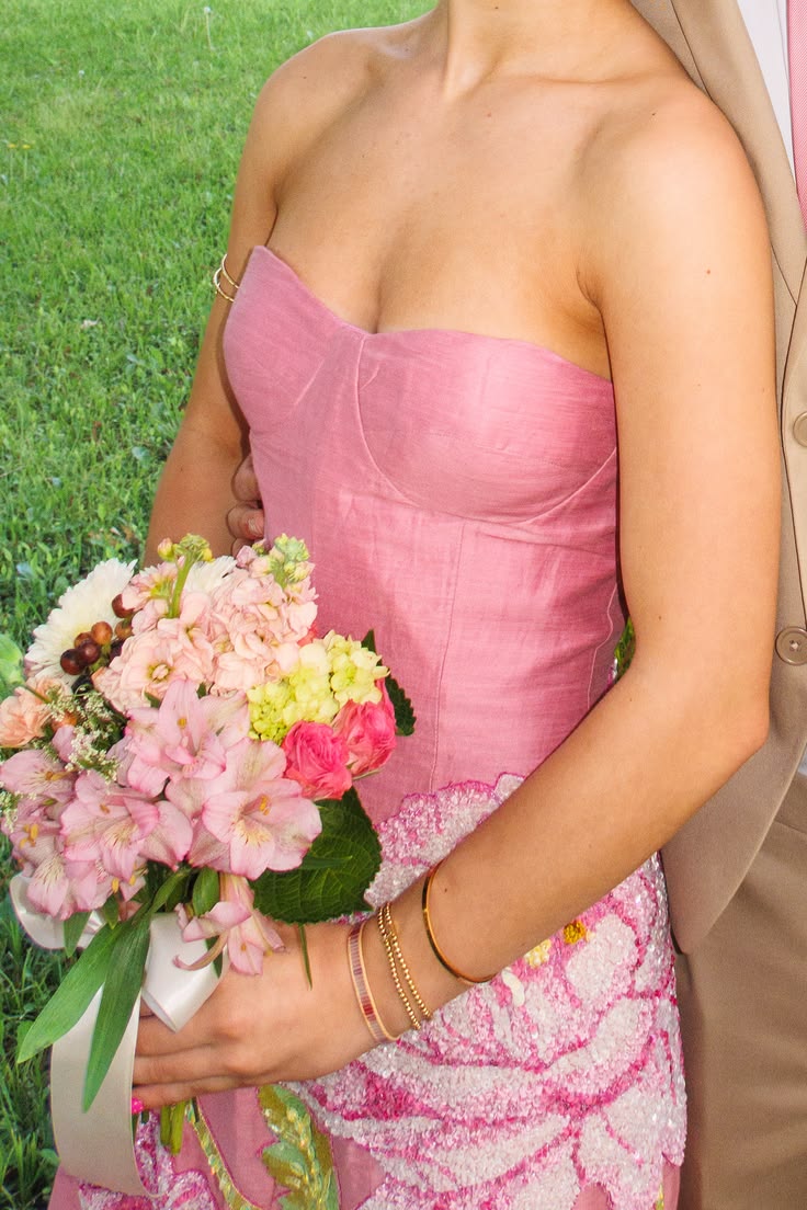 Sweet Pink A-Line Sweetheart Floral Appliques Satin Dress Prom Evening Dress L221