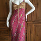 Chic Hot Pink A-Line Spaghetti Strap Appliques Beaded Chiffon Dress Prom Party Dress L222