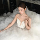 Pretty White Tulle Wedding Dress Sweetheart Ball Gown Bead Lace Garden Wedding Dress L238