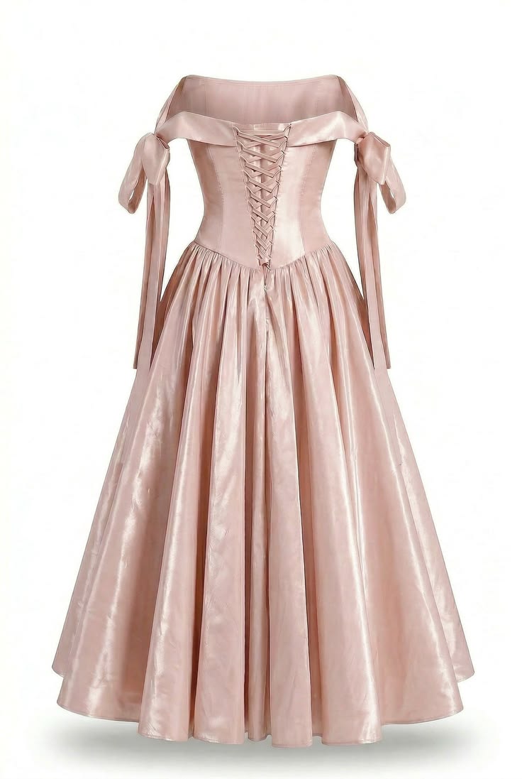 Elegant Light Pink A-Line Strapless Bow Satin Dress Evening Prom Dress L25