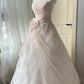 Sweet Light Pink Ball Gown Strapless Handmade Flowers Ruched Dress Quinceanera Dress 16 L256