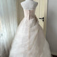 Sweet Light Pink Ball Gown Strapless Handmade Flowers Ruched Dress Quinceanera Dress 16 L256