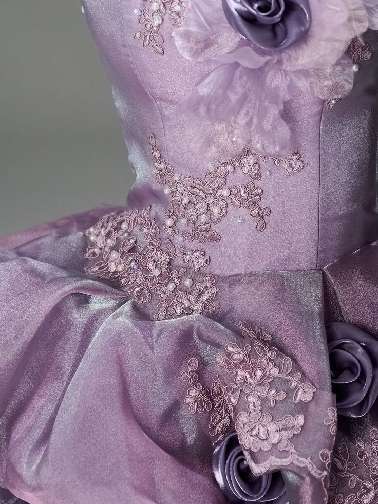 Pretty Purple Ball Gown Sweetheart Appliques Beaded Chiffon Dress Quinceanera Dress 16 L266