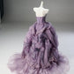 Pretty Purple Ball Gown Sweetheart Appliques Beaded Chiffon Dress Quinceanera Dress 16 L266