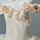 Sweet Ivory Ball Gown Strapless Handmade Flowers Ruffled Tulle Dress Quinceanera Dress 16 L267