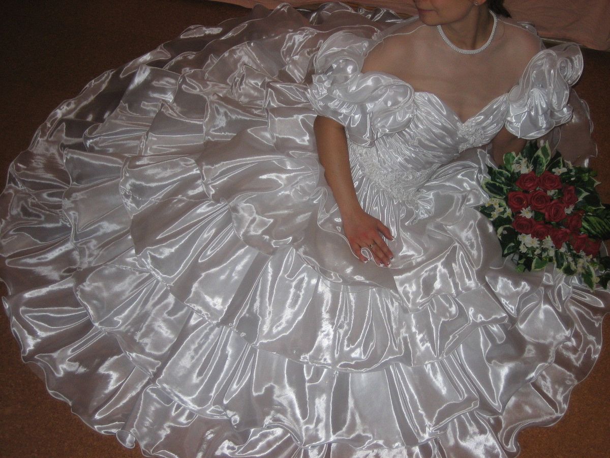 Dreamy White Ball Gown Sweetheart Ruched Ruffled Organza Dress Quinceanera Dress 16 L269