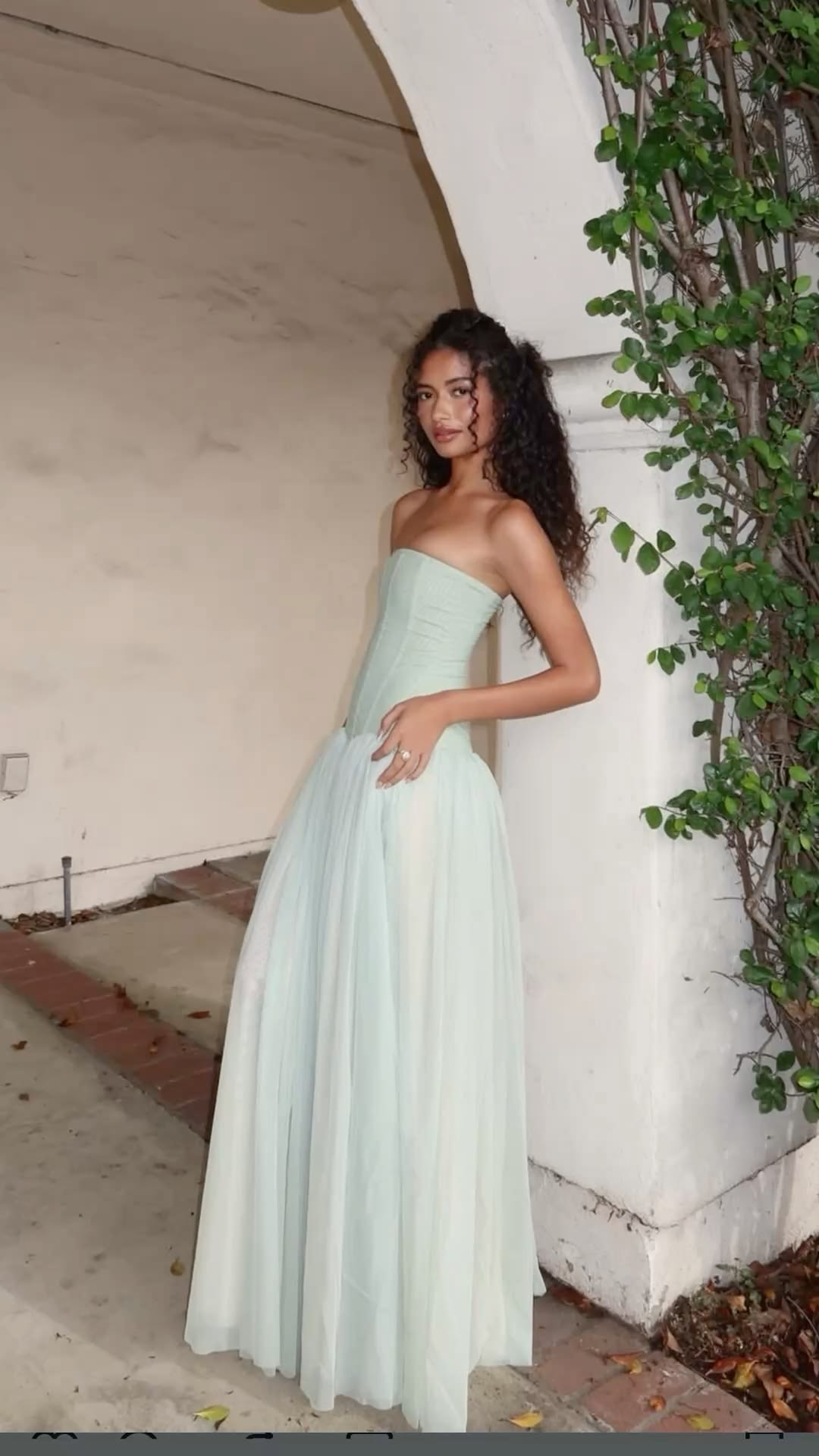 Classy Soft Green A-Line Strapless Corset Tulle Dress Prom Dress Evening Dress L281