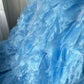 Dreamy Blue Ball Gown Sweetheart Corset Organza Dress Prom Quinceanera Dress 16 L298