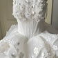 Pretty White Ball Gown Strapless Appliques Beaded Corset Tulle Dress Quinceanera Dress 16 L300