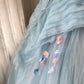 Pretty Blue Ball Gown Strapless Appliques Beaded Rhinestone Tulle Dress Quinceanera Dress 16 L301